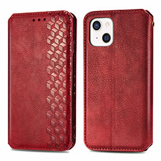 Leather Case Stands Fashionable Pattern Flip Cover H15 Holder for Apple iPhone 15 Plus Red