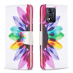 Leather Case Stands Fashionable Pattern Flip Cover Holder B01F for Motorola Moto E13 Mixed