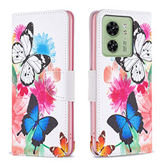 Leather Case Stands Fashionable Pattern Flip Cover Holder B01F for Motorola Moto Edge 40 5G Colorful