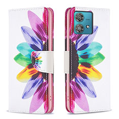 Leather Case Stands Fashionable Pattern Flip Cover Holder B01F for Motorola Moto Edge 40 Neo 5G Mixed