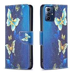 Leather Case Stands Fashionable Pattern Flip Cover Holder B01F for Motorola Moto G Play (2023) Blue