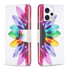 Leather Case Stands Fashionable Pattern Flip Cover Holder B01F for Motorola Moto G13 Mixed