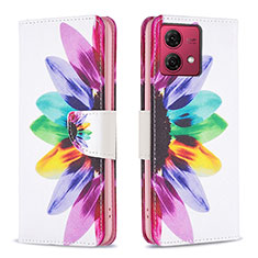 Leather Case Stands Fashionable Pattern Flip Cover Holder B01F for Motorola Moto G84 5G Mixed