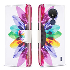 Leather Case Stands Fashionable Pattern Flip Cover Holder B01F for Nokia C21 Mixed