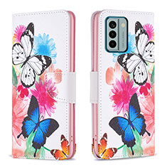 Leather Case Stands Fashionable Pattern Flip Cover Holder B01F for Nokia G22 Colorful