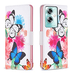 Leather Case Stands Fashionable Pattern Flip Cover Holder B01F for Oppo A2 5G Colorful