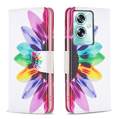 Leather Case Stands Fashionable Pattern Flip Cover Holder B01F for Oppo A2 5G Mixed