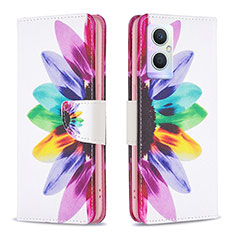 Leather Case Stands Fashionable Pattern Flip Cover Holder B01F for Oppo F21 Pro 5G Mixed