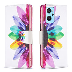 Leather Case Stands Fashionable Pattern Flip Cover Holder B01F for Oppo K10 4G Mixed