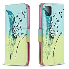 Leather Case Stands Fashionable Pattern Flip Cover Holder B01F for Realme C20A Matcha Green