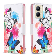 Leather Case Stands Fashionable Pattern Flip Cover Holder B01F for Realme C33 (2023) Colorful