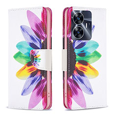 Leather Case Stands Fashionable Pattern Flip Cover Holder B01F for Realme C55 Mixed