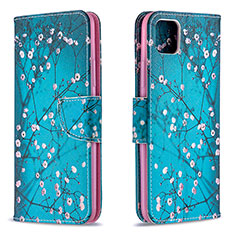 Leather Case Stands Fashionable Pattern Flip Cover Holder B01F for Realme Narzo 50i Cyan