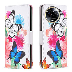 Leather Case Stands Fashionable Pattern Flip Cover Holder B01F for Realme V50s 5G Colorful