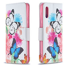 Leather Case Stands Fashionable Pattern Flip Cover Holder B01F for Samsung Galaxy A02 Colorful