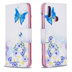 Leather Case Stands Fashionable Pattern Flip Cover Holder B01F for Samsung Galaxy A10s Blue