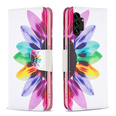 Leather Case Stands Fashionable Pattern Flip Cover Holder B01F for Samsung Galaxy A13 4G Mixed