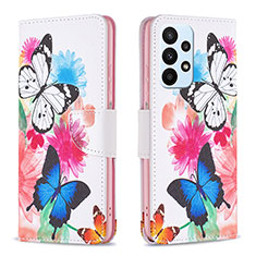 Leather Case Stands Fashionable Pattern Flip Cover Holder B01F for Samsung Galaxy A23 4G Colorful