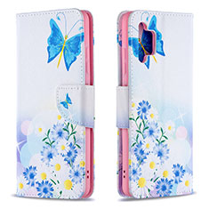 Leather Case Stands Fashionable Pattern Flip Cover Holder B01F for Samsung Galaxy A32 4G Blue