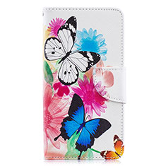 Leather Case Stands Fashionable Pattern Flip Cover Holder B01F for Samsung Galaxy A40 Colorful