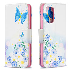 Leather Case Stands Fashionable Pattern Flip Cover Holder B01F for Samsung Galaxy A52 4G Blue