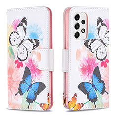 Leather Case Stands Fashionable Pattern Flip Cover Holder B01F for Samsung Galaxy A53 5G Colorful