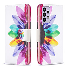 Leather Case Stands Fashionable Pattern Flip Cover Holder B01F for Samsung Galaxy A73 5G Mixed