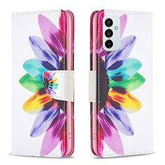 Leather Case Stands Fashionable Pattern Flip Cover Holder B01F for Samsung Galaxy F23 5G Mixed