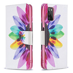 Leather Case Stands Fashionable Pattern Flip Cover Holder B01F for Samsung Galaxy M02s Mixed