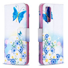 Leather Case Stands Fashionable Pattern Flip Cover Holder B01F for Samsung Galaxy S20 FE 4G Blue