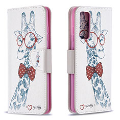 Leather Case Stands Fashionable Pattern Flip Cover Holder B01F for Samsung Galaxy S20 FE 4G Pink