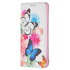 Leather Case Stands Fashionable Pattern Flip Cover Holder B01F for Samsung Galaxy S23 Ultra 5G Hot Pink