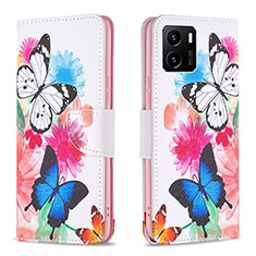 Leather Case Stands Fashionable Pattern Flip Cover Holder B01F for Vivo iQOO U5x Colorful