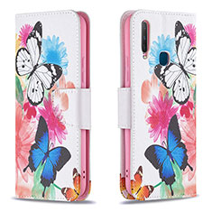 Leather Case Stands Fashionable Pattern Flip Cover Holder B01F for Vivo Y17 Colorful