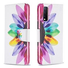 Leather Case Stands Fashionable Pattern Flip Cover Holder B01F for Vivo Y20 (2021) Mixed