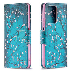 Leather Case Stands Fashionable Pattern Flip Cover Holder B01F for Xiaomi Mi 11T 5G Cyan