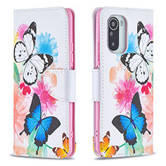 Leather Case Stands Fashionable Pattern Flip Cover Holder B01F for Xiaomi Poco F3 5G Colorful