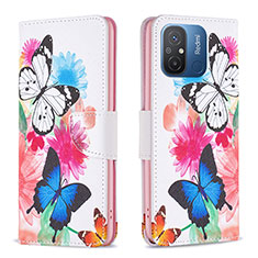 Leather Case Stands Fashionable Pattern Flip Cover Holder B01F for Xiaomi Redmi 12C 4G Colorful