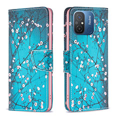 Leather Case Stands Fashionable Pattern Flip Cover Holder B01F for Xiaomi Redmi 12C 4G Cyan