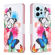 Leather Case Stands Fashionable Pattern Flip Cover Holder B01F for Xiaomi Redmi Note 12 4G Colorful