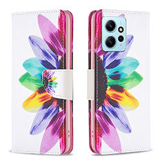 Leather Case Stands Fashionable Pattern Flip Cover Holder B01F for Xiaomi Redmi Note 12 4G Mixed