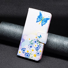Leather Case Stands Fashionable Pattern Flip Cover Holder B01F for Xiaomi Redmi Note 12 Explorer Blue