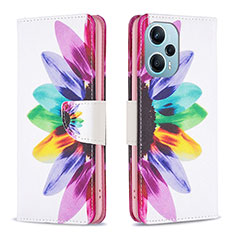 Leather Case Stands Fashionable Pattern Flip Cover Holder B01F for Xiaomi Redmi Note 12 Turbo 5G Mixed