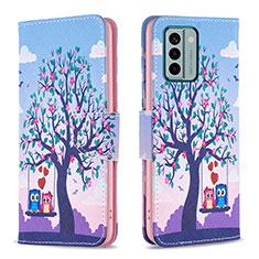 Leather Case Stands Fashionable Pattern Flip Cover Holder B03F for Nokia G22 Clove Purple