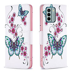 Leather Case Stands Fashionable Pattern Flip Cover Holder B03F for Nokia G22 Colorful