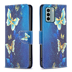 Leather Case Stands Fashionable Pattern Flip Cover Holder B03F for Nokia G22 Sky Blue