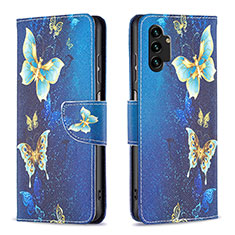 Leather Case Stands Fashionable Pattern Flip Cover Holder B03F for Samsung Galaxy A13 4G Sky Blue