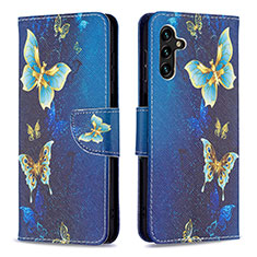 Leather Case Stands Fashionable Pattern Flip Cover Holder B03F for Samsung Galaxy A13 5G Sky Blue