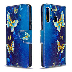 Leather Case Stands Fashionable Pattern Flip Cover Holder B03F for Samsung Galaxy A21 Sky Blue