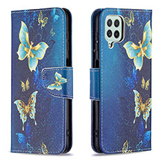 Leather Case Stands Fashionable Pattern Flip Cover Holder B03F for Samsung Galaxy A22 4G Sky Blue